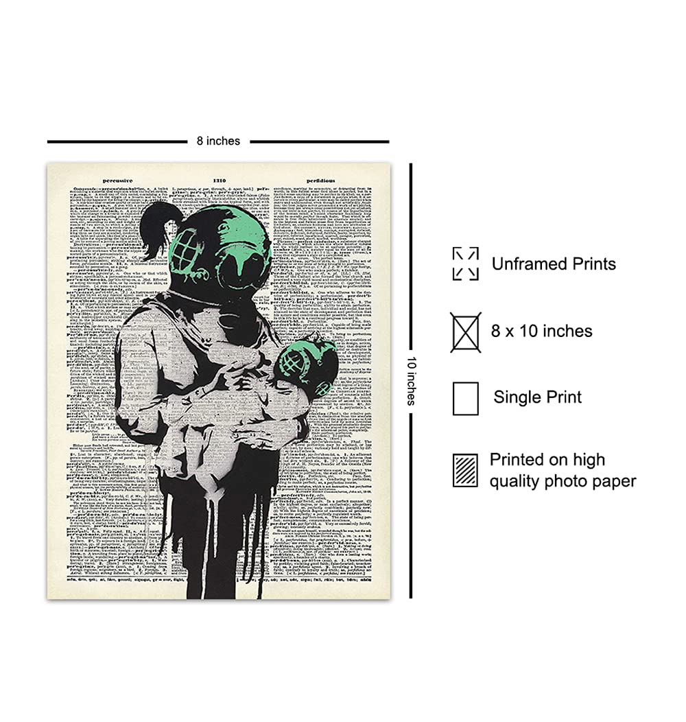 Banksy Wall Art & Decor - Banksy Poster 8x10 - Banksy Art - Graffiti Wall Decor - Street Art - Hip Cool Urban Wall Art - Unique Dictionary Art for Home, Apartment, Living Room, Bedroom, Nursery