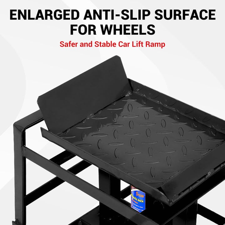 2PC 5Ton/11,050lbs Hydraulic Car Ramps, Portable Hydraulic Vehicle Lift, Car Ramp Solution for Oil Changes & Home Garage Auto Repairs