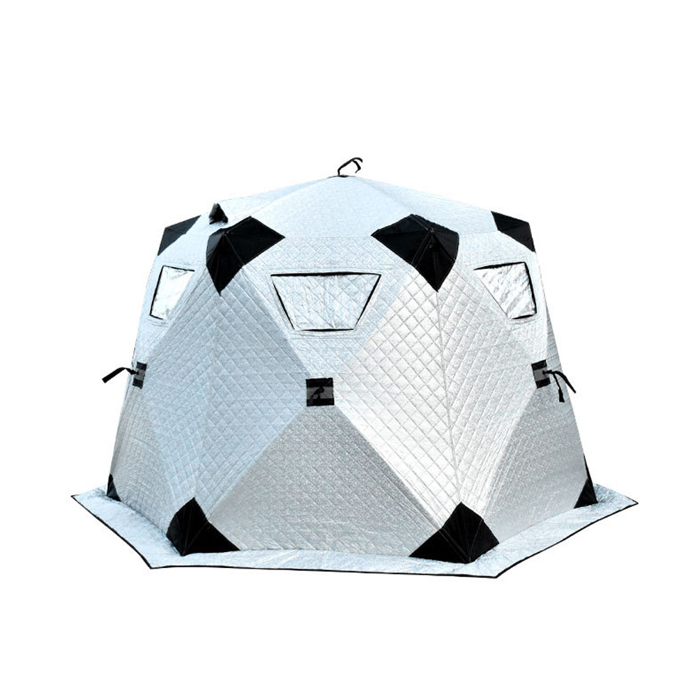 Carevas Insulated Quick Set Winter Fishing Tent for 5 8 People, Ice Fishing Tent