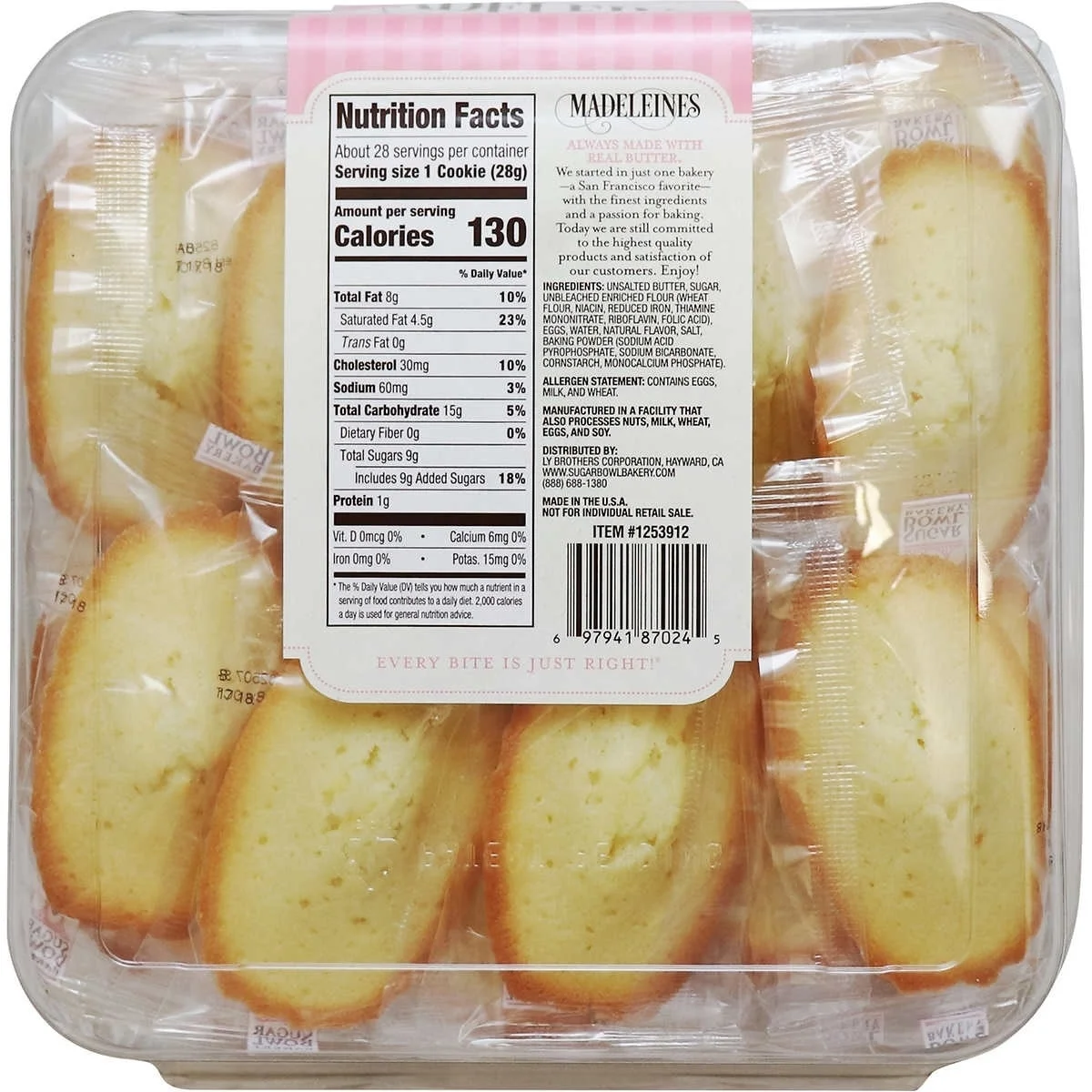 Sugar Bowl Bakery Madeleine Cookies 1 Ounce (28 Count)