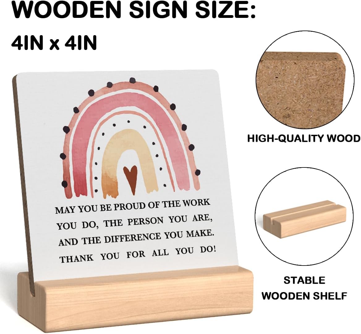 Motivational Desk Decor for Women Office Cubicle, Office Decor Desk Accessories for Women Office, Inspirational Gifts for Colleague Coworker, Home Office Decor Sign for Table Desk Shelf 4x4 Inches