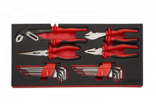 BOXO USA Heavy Duty 159 pcs Metric & SAE Tool Set with 3 Drawers Carry Box