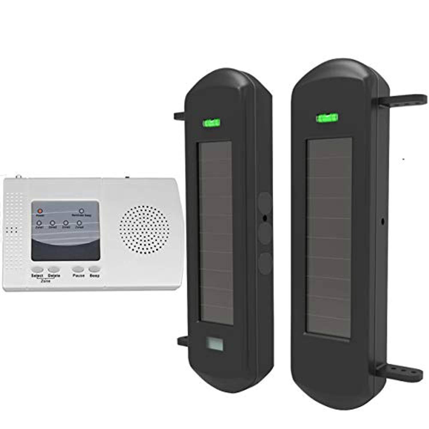 HTZSAFE Solar Wireless Driveway Alarm System-1/2 Mile Long Transmission Range-300 Feet Wide Sensor Range-No WIRING No Need Repla