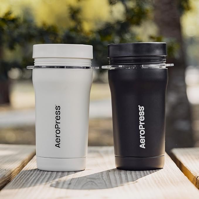 AeroPress Go Travel Coffee Press Kit - 3 in 1 brew method combines French Press, Pourover, Espresso - Full bodied coffee without grit or bitterness - Small portable coffee maker for camping & travel