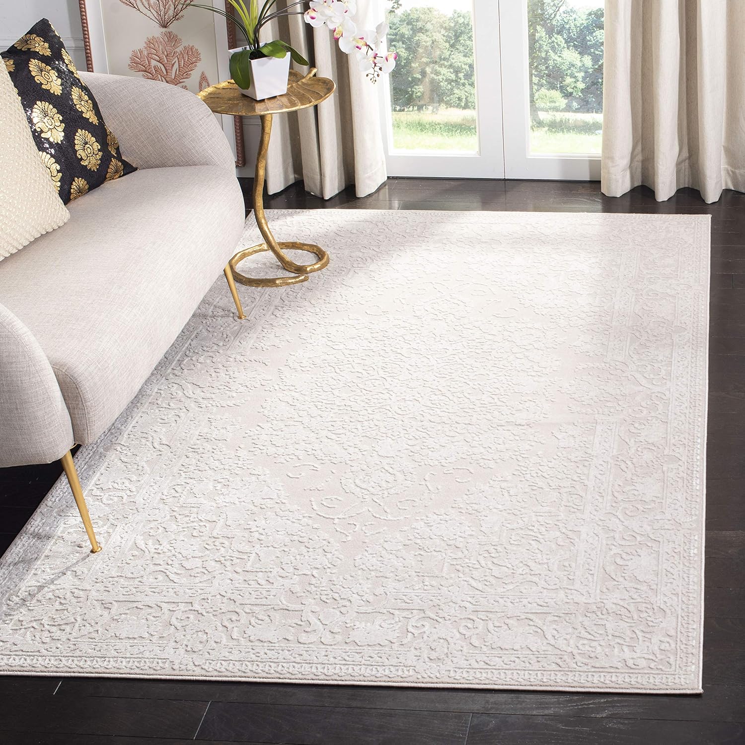 SAFAVIEH Reflection Collection X-Large Area Rug - 11' x 15', Creme & Ivory, Vintage Distressed Design, Non-Shedding & Easy Care, Ideal for High Traffic Areas in Living Room, Bedroom (RFT664D)