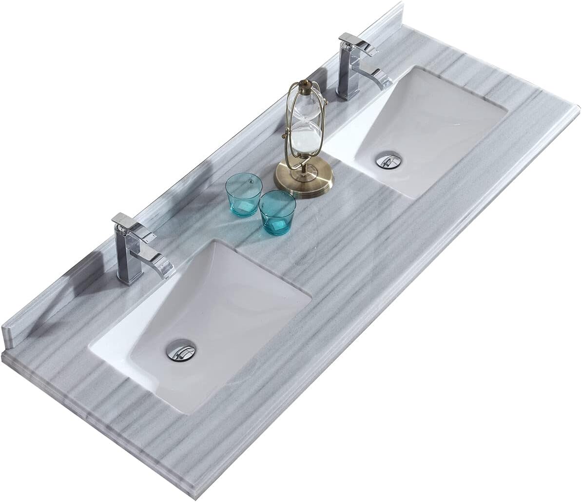 Laviva White Stripes Marble Countertop - 60