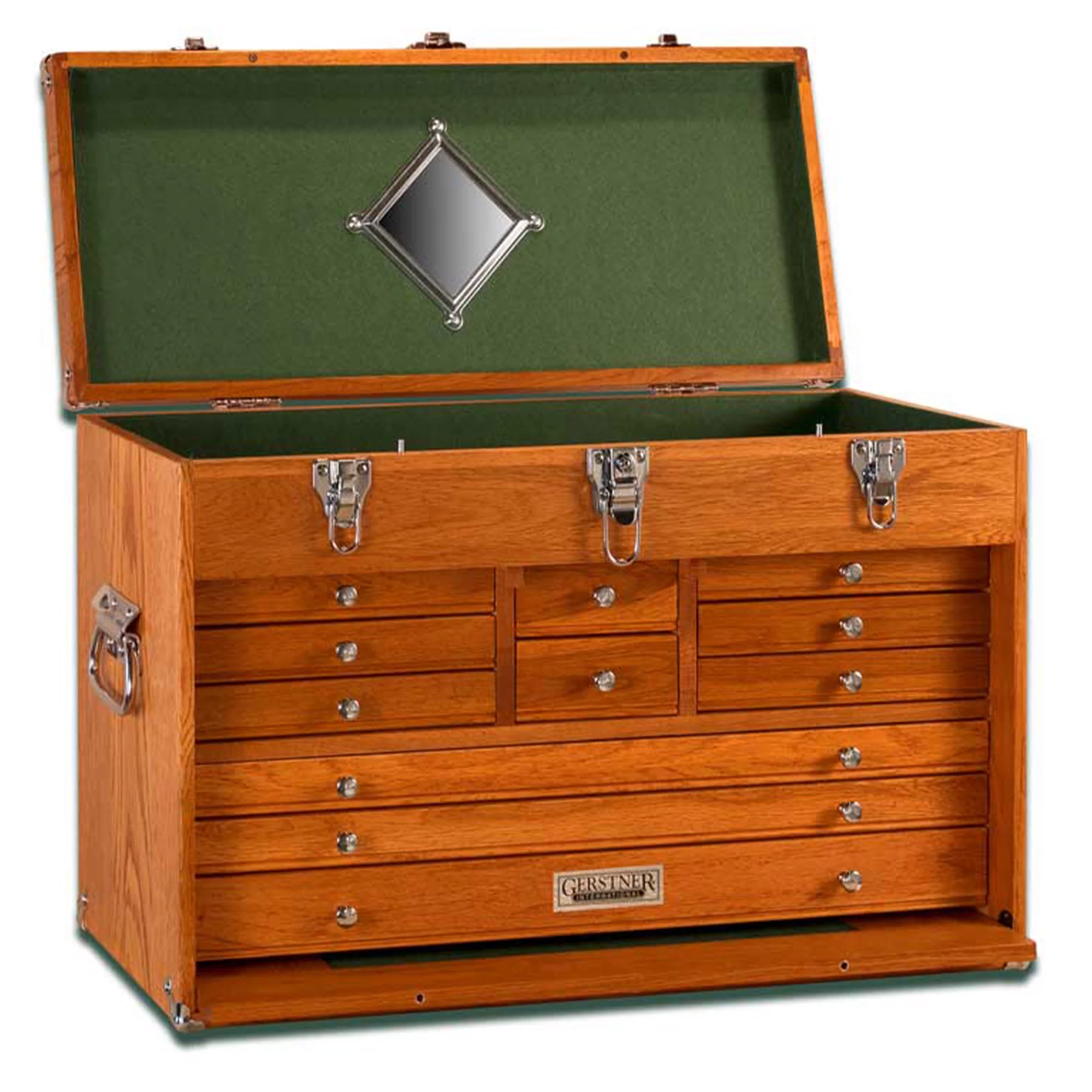 Gerstner International Hardwood 11-Drawer Top Chest with Front Lid, Red Oak