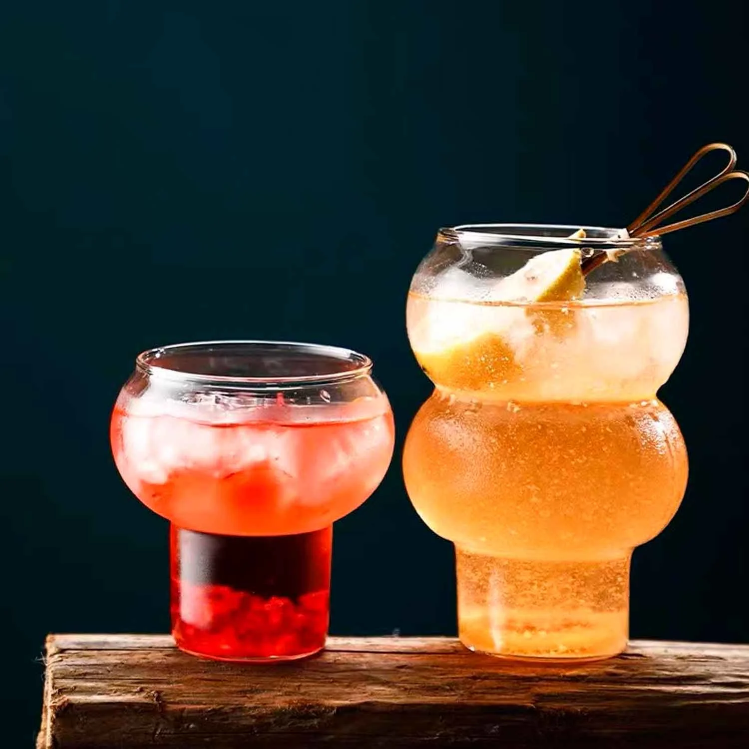 YRYG YRYG Glass Cups, Gourd Shape Drinking Glasses Ice Coffee Bottle Glasses Fruit Juice Cup Water Glass Great for Soda Cocktail Beer Whiskey (280ml)