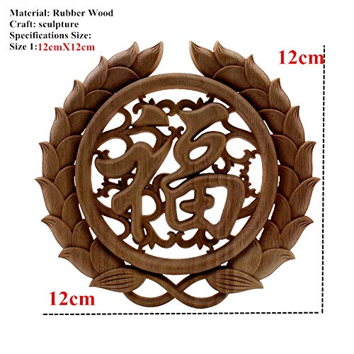 Floral Wood Carved Decal Corner Appliques Frame Wall Furniture Wood Carving Decorative Wooden Figurines Crafts Home Decor 40cmX40cm