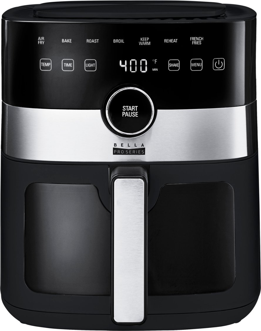 Bella Pro Series - 6-qt. Digital Air Fryer with Window - Black 6507324