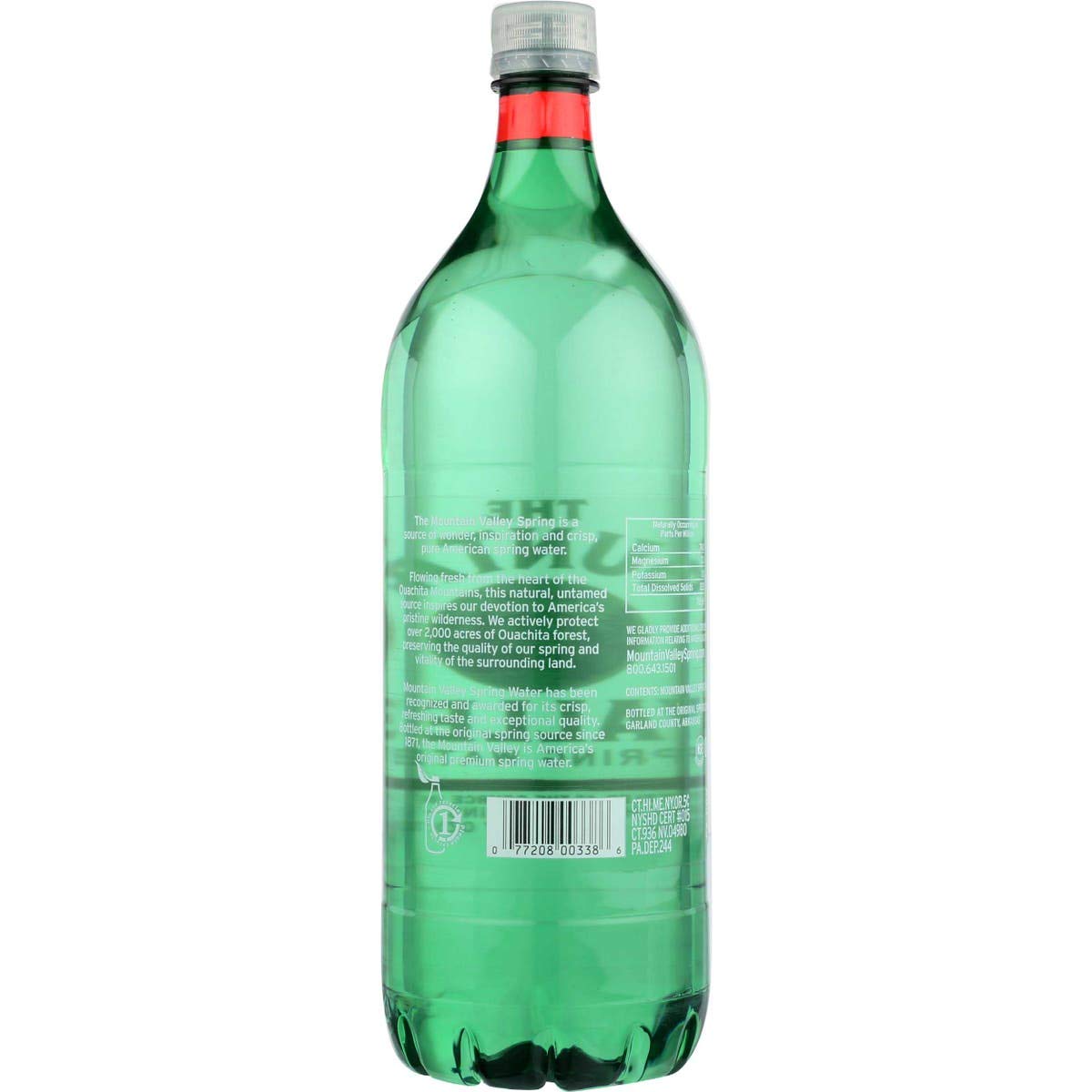 Mountain Valley Spring Water, 1.5 Liter Flat Cap Pet Bottle - 12 per case