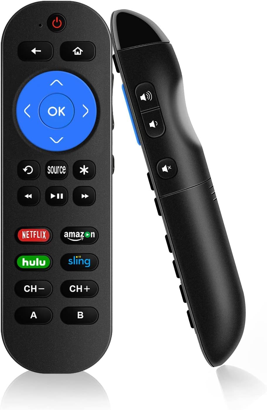 Programmed Remote for Roku Remote Replacement with Volume Key - All in One Remote Control for Roku Express 4K+, Premiere/+, Ultra, 1 2 3 4, and Vizio TV with Extra 9 Learning Keys(Not for Roku Stick)