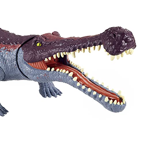 Mattel Jurassic World Massive Biters Tarbosaurus Larger-Species Dinosaur Action Figure, Tail-Activated Strike & Chomping Action