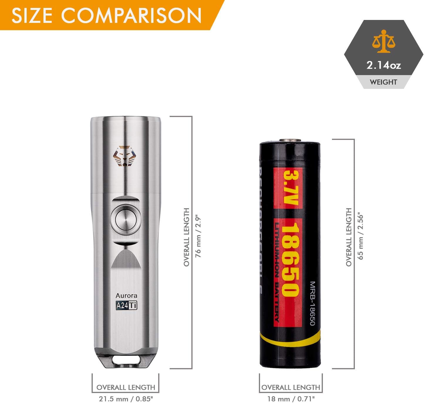 RovyVon Aurora A24 Titanium LED Flashlight,1000 Lumen Small Handheld Flashlight,Rechargeable EDC Keychain Flahlight with Replaceable Batteries,7 Modes,Water Resistant for Hiking,Camping