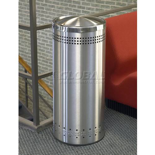 Commercial Zone 15 Gallon Swivel Lid Trash Can - Stainless Steel