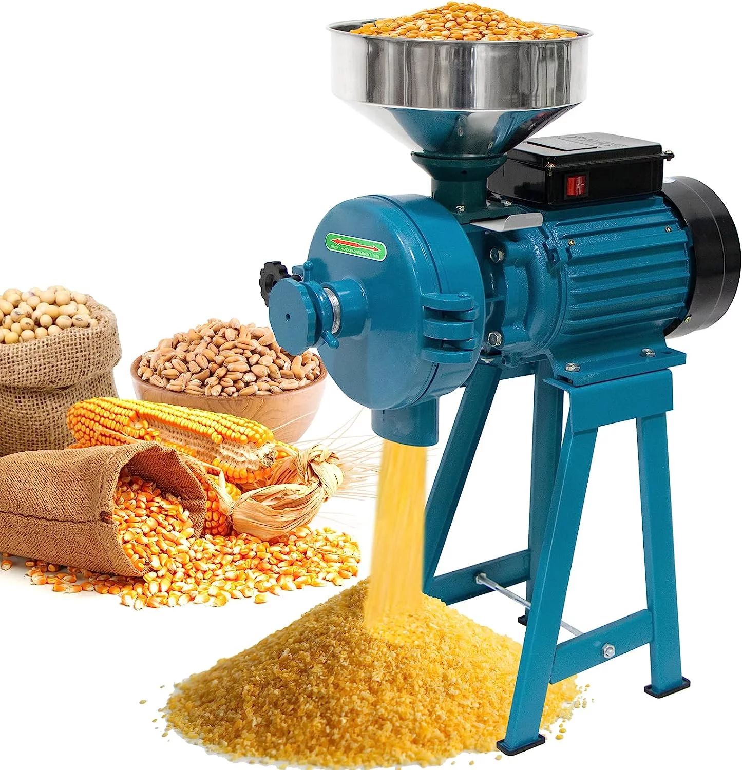 FICISOG 3000W 110V Wet&Dry Commercial Electric Heavy Duty Grain Grinder maize flour Wheat Corn Grain Mills Electric Grinder Mill