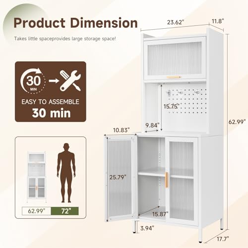 Letaya Kitchen Pantry Cabinet,72.6