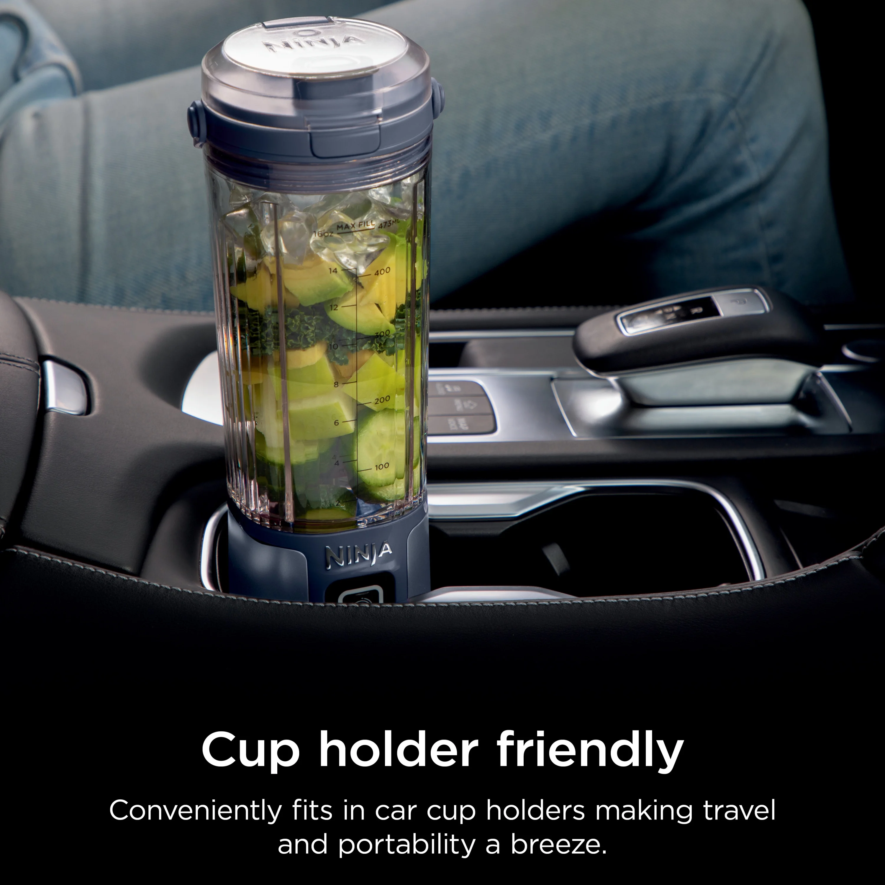 Ninja Blast Portable 18 oz. Blending Vessel with Leakproof Lid and Sip Spout, Denim Blue, BC151NV