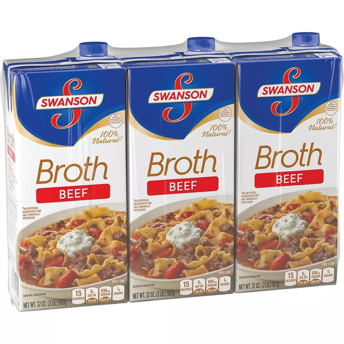 Swanson 100% Natural Beef Broth, 3 pk./32 oz.
