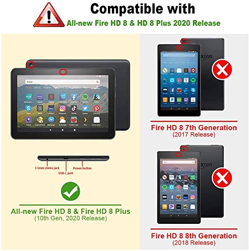 Fancity Case Fits Amazon Kindle Fire HD 8 & HD 8 Plus Tablet (12th Generation/10th Generation, 2022/2020 Release) 8