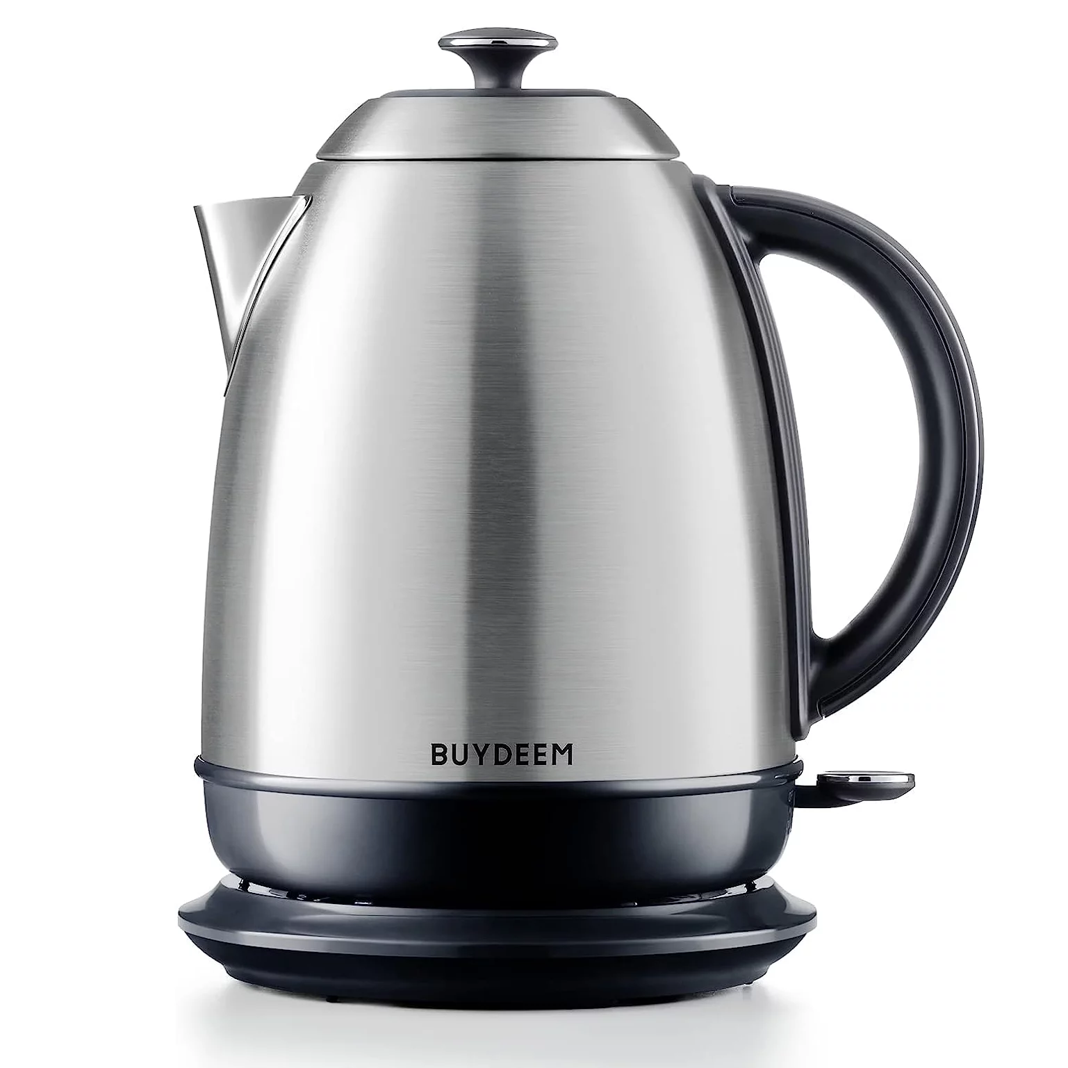 BUYDEEM 1.7L Stainless Steel Electric Kettle, Auto Shut-Off and Boil Dry Protection, Retro Silver