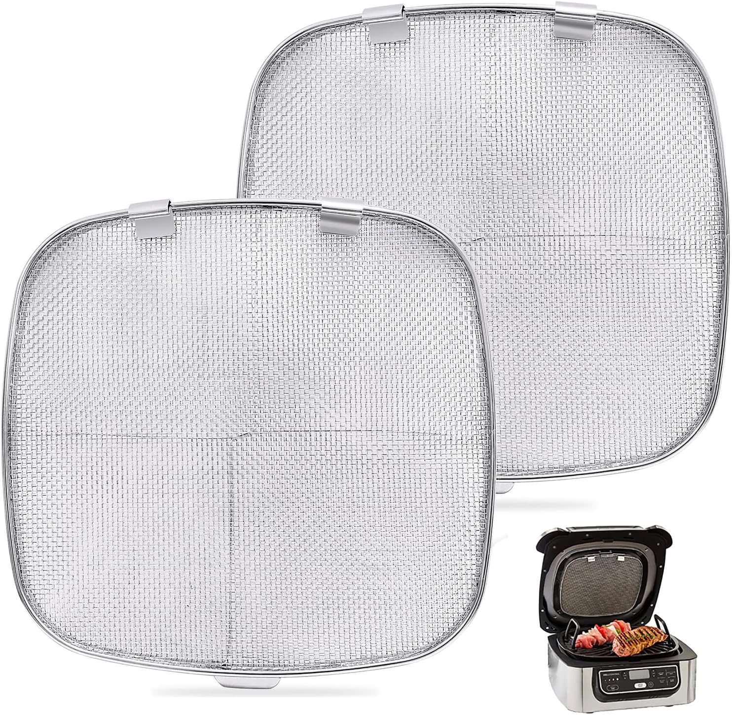 2 Pack Replacement Stainless Steel Splatter Shield for Ninja Foodi AG300,AG301C Air Fryer Replacement Part