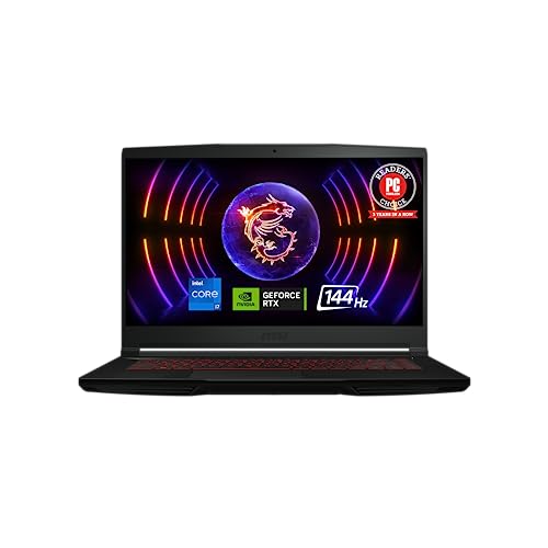 MSI Thin 15 15.6” 144Hz FHD Gaming Laptop: Intel Core i7-12650H, NVIDIA Geforce RTX 4050, 16GB DDR5, 512GB NVMe SSD, Cooler Boost 5, Win 11: Black B12VE-2023US