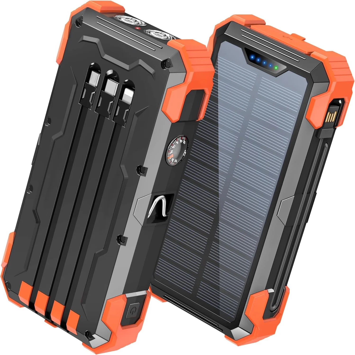 42800mAh Solar Charger Power Bank Portable charger with Cables, Solar Battery Pack for Cell Phone