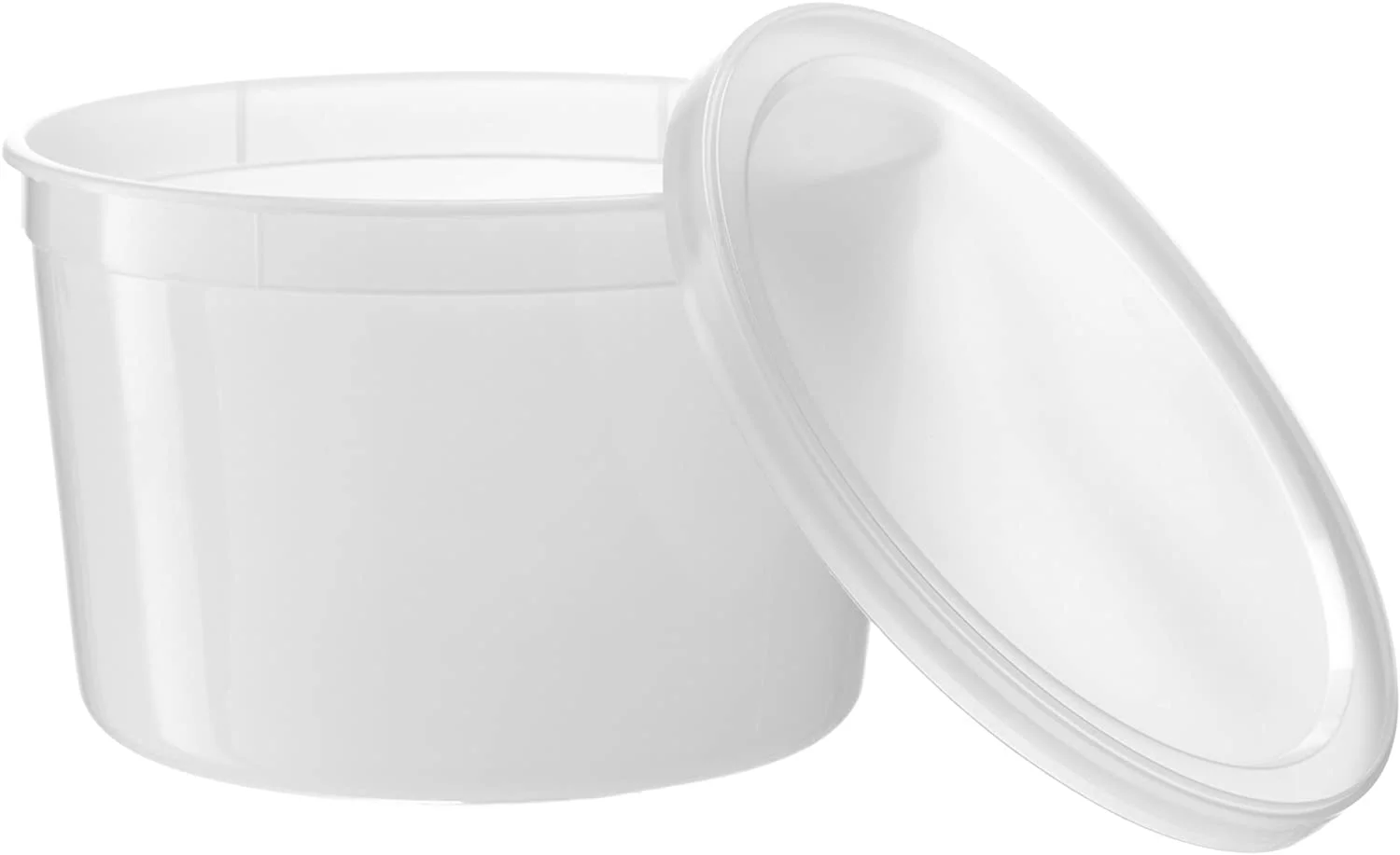 VeZee 64oz Deli Containers with Lids - Plastic Deli Containers with Leak-Proof Lids - Stackable Microwave-Safe - Eco-Friendly - Set of 50