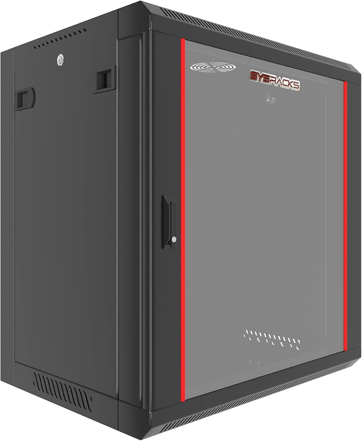 Wall Mount Server Rack Cabinet Locking Computer Cabinet Network Enclosure for Electronics Security Audio Video AV Equipment Data Rack 24-Inch Depth Server Cabinet (12U)