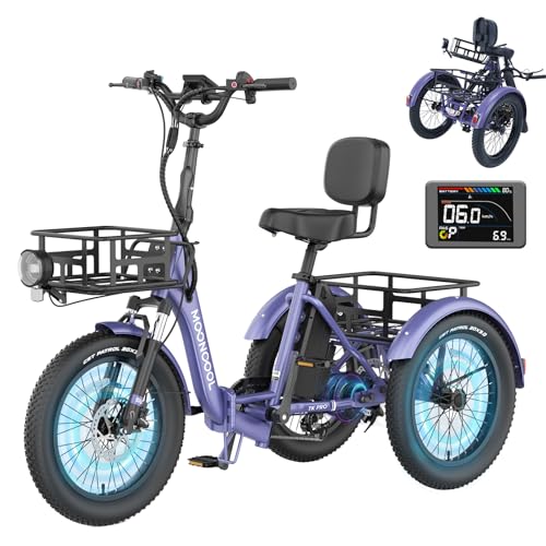MOONCOOL Electric Tricycle for Adults, 500W/750W 48V 20
