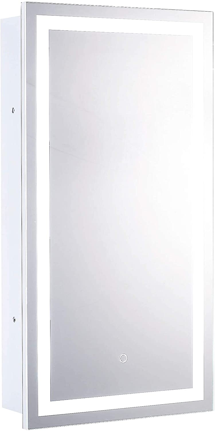 Dyconn Faucet Edison Tri-color LED Single Door Cabinet Mirror with Touch On/Off Dimmer and FogFree 16W x 30H