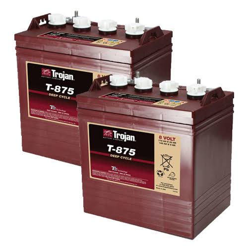 Trojan T875 8 Volt, 170 Ah Deep Cycle Battery - 2 Pack