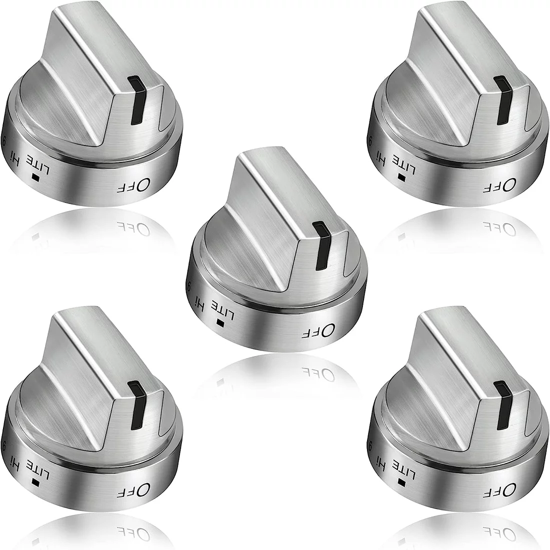 5 Pack WB03X24818 Gas Stove Knob Replacement for GE, PS11729081 AP5989029 Stove Replacement Knobs