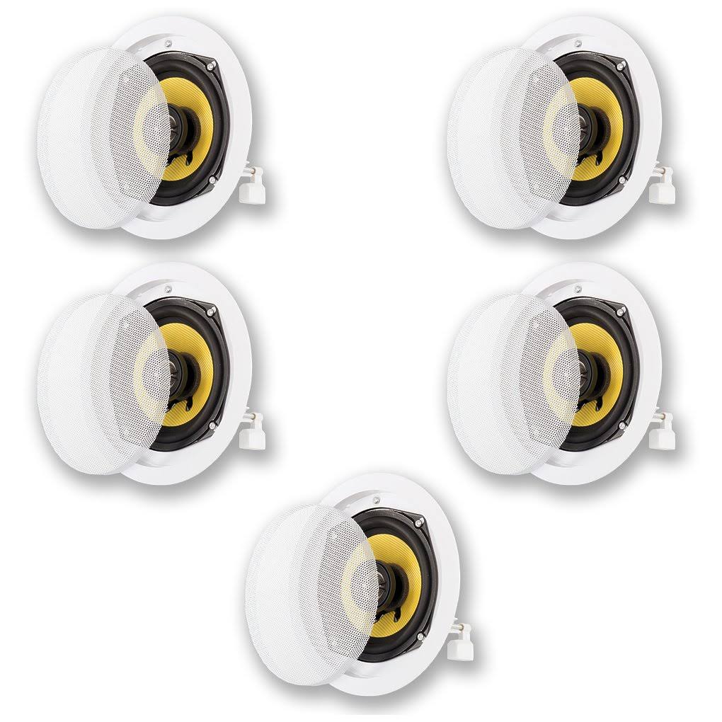 Acoustic Audio HD-5 in Ceiling Speakers Home Theater Surround Sound 5 Speaker Set