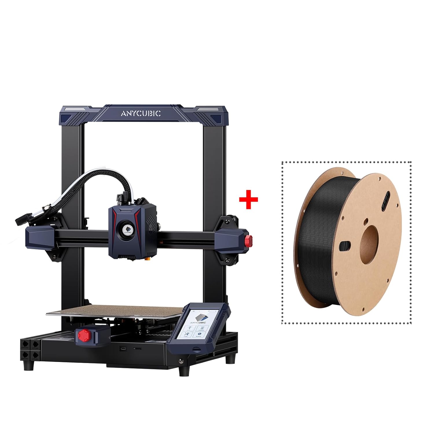 （High Speed Black Bundle Anycubic Kobra 2 3D Printer, 6X Faster Speed Firmware Upgrades Auto Leveling Pre-Installed with Upgraded Extrusion System and High Speed 3D Printer Filament 1.75mm, 1kg