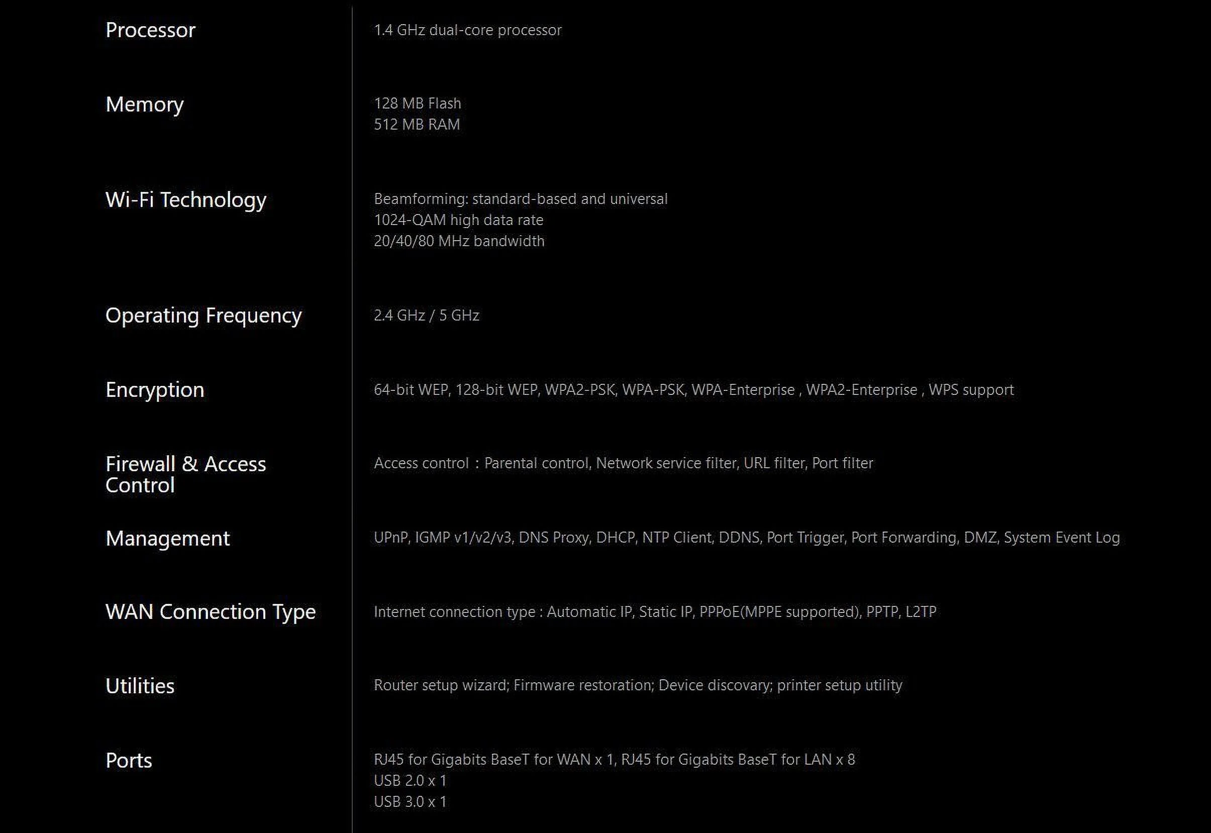ASUS AC3100 WiFi Gaming Router (RT-AC88U) - Dual Band Gigabit Wireless Router, WTFast Game Accelerator, Streaming, AiMesh Compatible, Included Lifetime Internet Security, Adaptive QoS, MU-MIMO