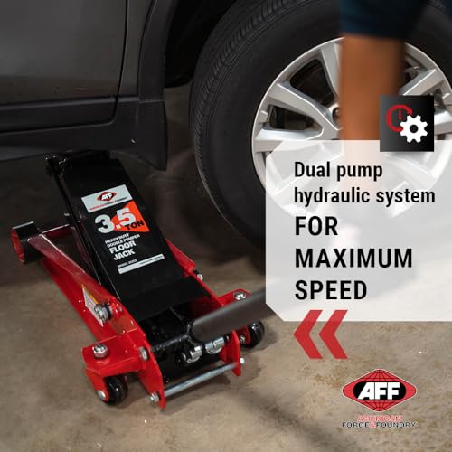 AFF 3.5 Ton Professional Floor Jack - Heavy Duty, Dual Pump - Low Profile Hydraulic Car Jack