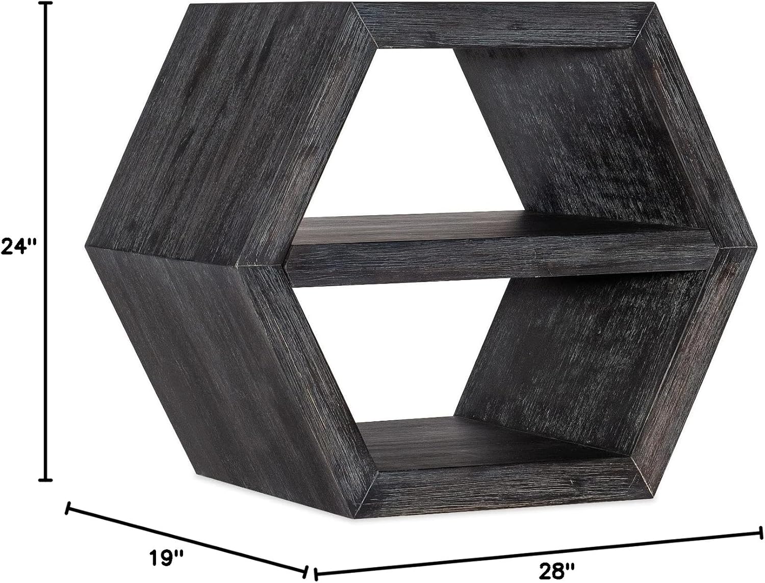 Hooker Furniture Commerce & Market Wood Honeycomb End Table in Black