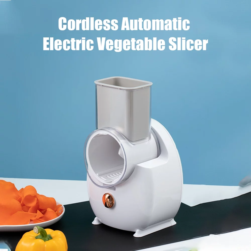 OWSOO Electric Cheese Grater Shredder Type-C Charging One- Control Cordless Rotary Automatic Electric Slicer Shredder with 3 Free Attachments for Vegetables Cheeses Carrots