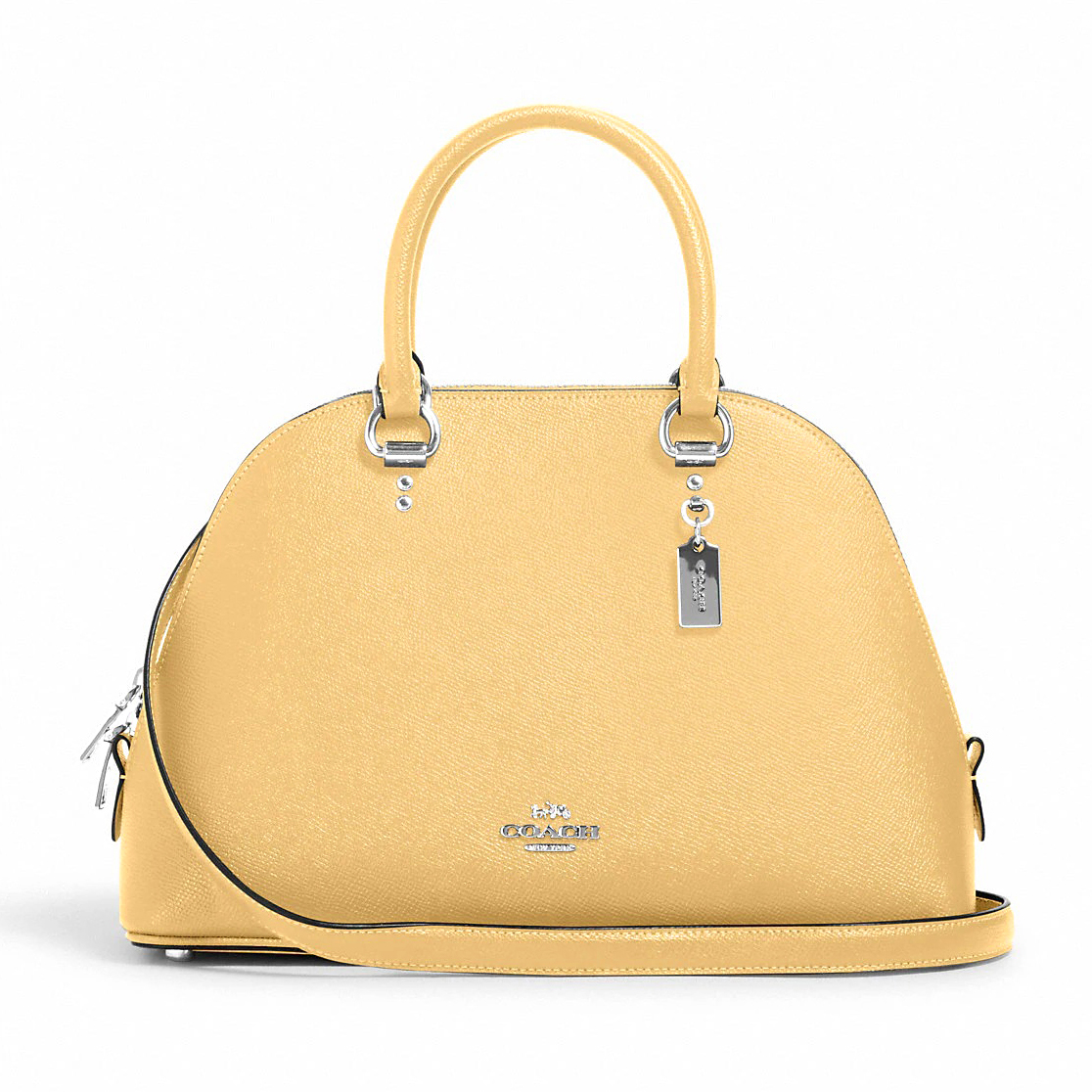 Coach Women's Crossgrain Leather Katy Satchel Handbag (Vanilla)
