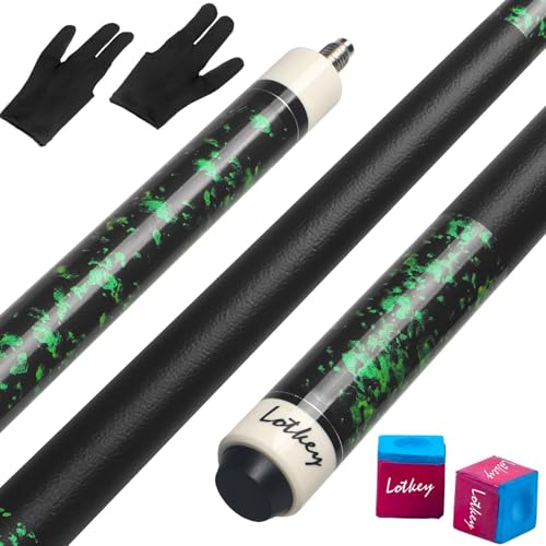 LOTKEY Pool Cue Set of 4 - Canadian Maple Professional Pool Sticks, 58'' Pool Cue Stick, 18-21 oz Cue Sticks with Extra 2 Pool Chalks, Pool Sticks for Adults, Durable, Suitable for Billiard Players