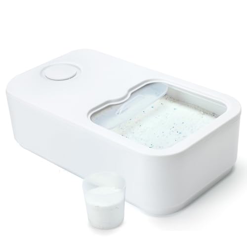 Conworld Laundry Powder Container, Large Capacity Holds 7.5Lb Laundry Powder for Laundry Room Organization and Storage, Laundry Detergent Container With a Cup, Laundry Pods Container(Grey)