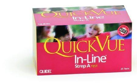 Quidel Test, Strep A, QuickVue In-Line, Device, 25, 25/bx