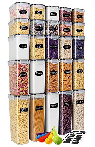 M MCIRCO Airtight Food Storage Containers Set, Kitchen & Pantry Organization, BPA Free Plastic Storage Containers with Lids, for Cereal, Flour, Sugar, Baking Supplies