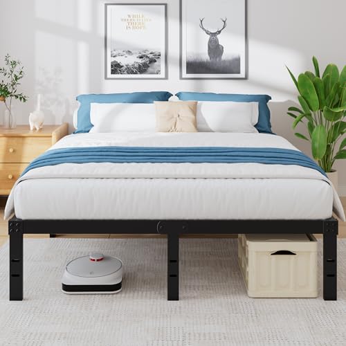 Queen Bed Frame -16 Inch Platform Bed Frame, 3600lbs Heavy Duty Metal Bed Frame, Queen Bed Frame No Box Spring Needed - Easy Assembly and Noise Free