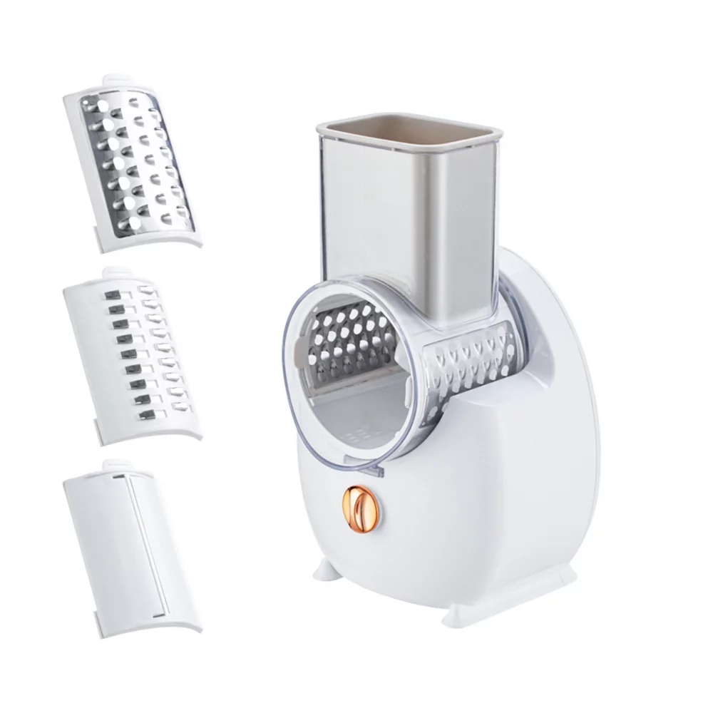 OWSOO Electric Cheese Grater Shredder Type-C Charging One- Control Cordless Rotary Automatic Electric Slicer Shredder with 3 Free Attachments for Vegetables Cheeses Carrots