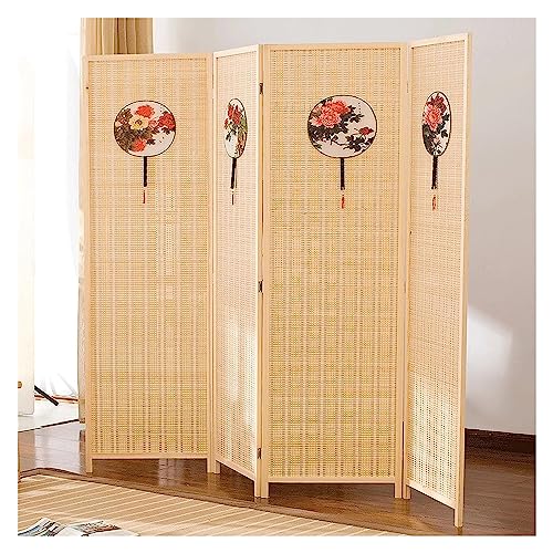 Room Divider Privacy Screen 4 Panel Folding Screen Room Divider, Commercial/Home Wall Partition Panels for Teahouse/Gazebo/Lobby, Freestanding & Folding, 5/5.6/6 ft Tall(180cm/70.9in Tall)