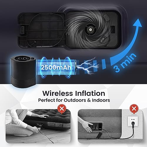 Inflatable Queen Air Mattress with Built-in 2500mAh Battery Pump 10