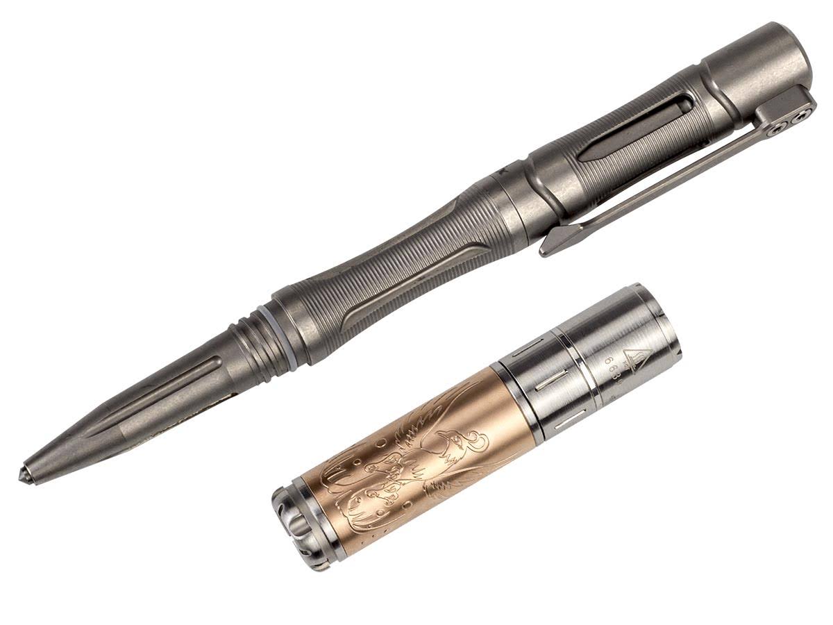 Fenix T5 Ti Tactical Pen u0026 15th Anniversary Limited Edition LED Flashlight Set - 85 Lumens - 1x AAA - Battery Junction